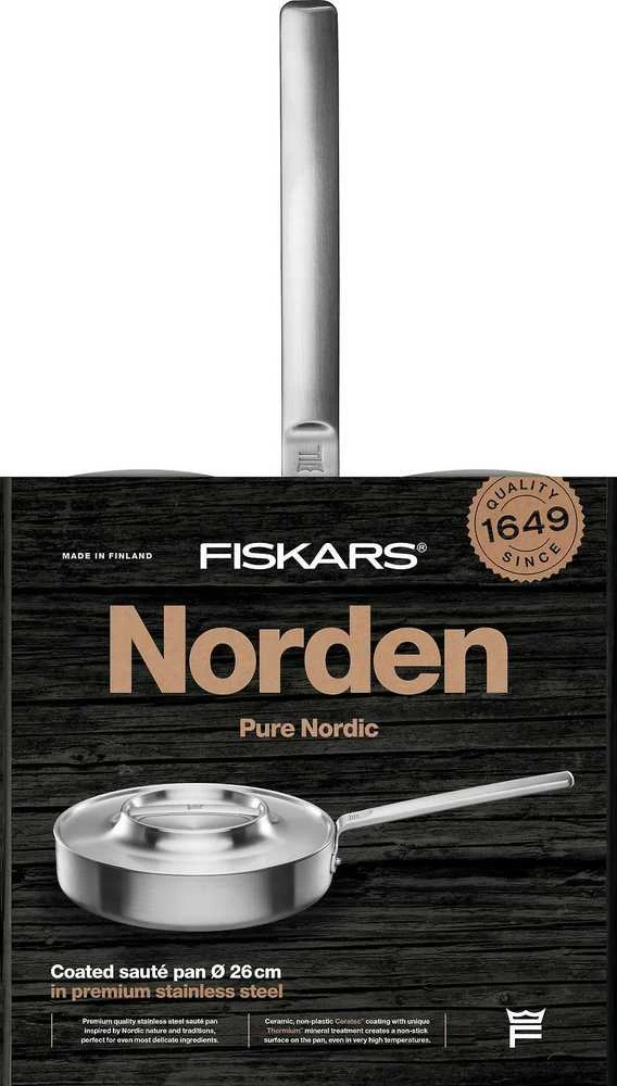 Fiskars Norden steel troškintuvas su dangčiu 26cm