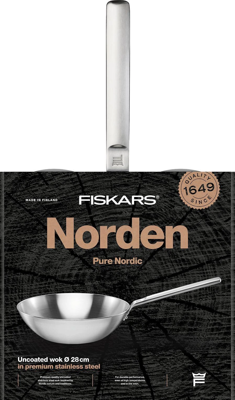 Fiskars Norden steel Wok keptuvė 28cm be dangos #