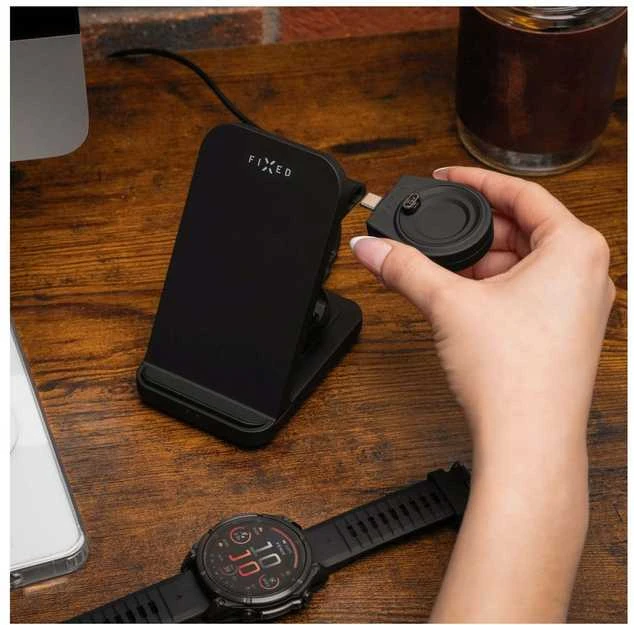 Fixed Įkroviklis indukcinė 3w1 Fixed Powerstation for Garmin, Qi, 18W, juoda