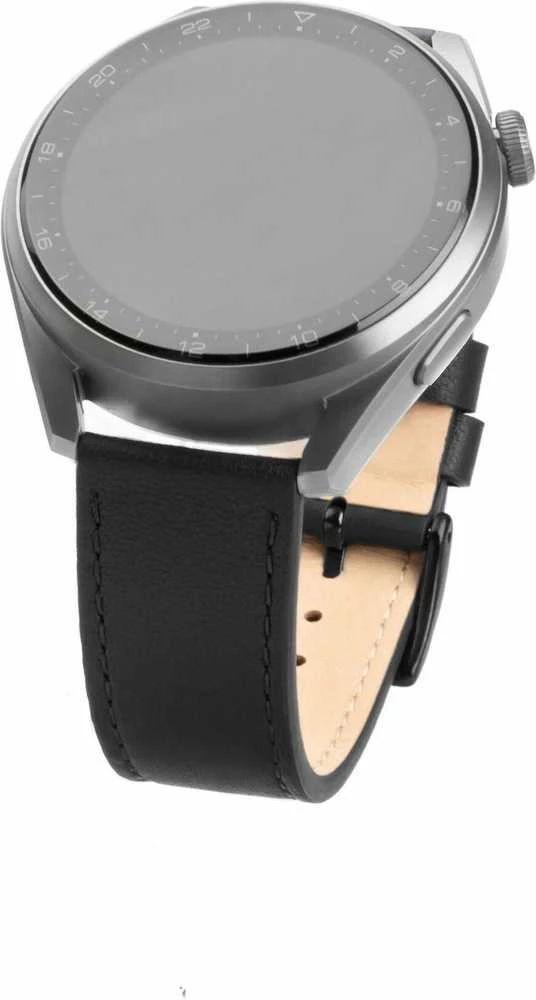Fixed | Leather Strap with Quick Release 22mm for Išmanusis laikrodis | Juodas
