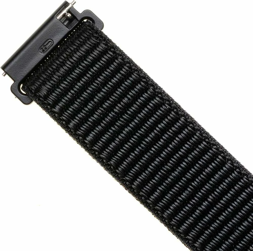 Fiksuotas nailono dirželis FIXED nailono dirželis su greito atlaisvinimo funkcija 22 mm profesionalams skirtas išmanusis laikrodis, juodas