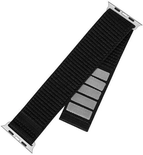 Fixed Ištaisyta | Sportiškas dirželis Apple Watch 38/40/41mm | 160-210 mm | Juodas | Nailonas