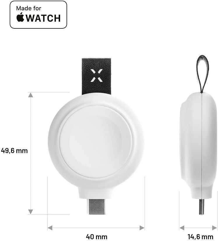 FIXED Orb Charger Apple Watch su greito įkrovimo palaikymu balta spalva