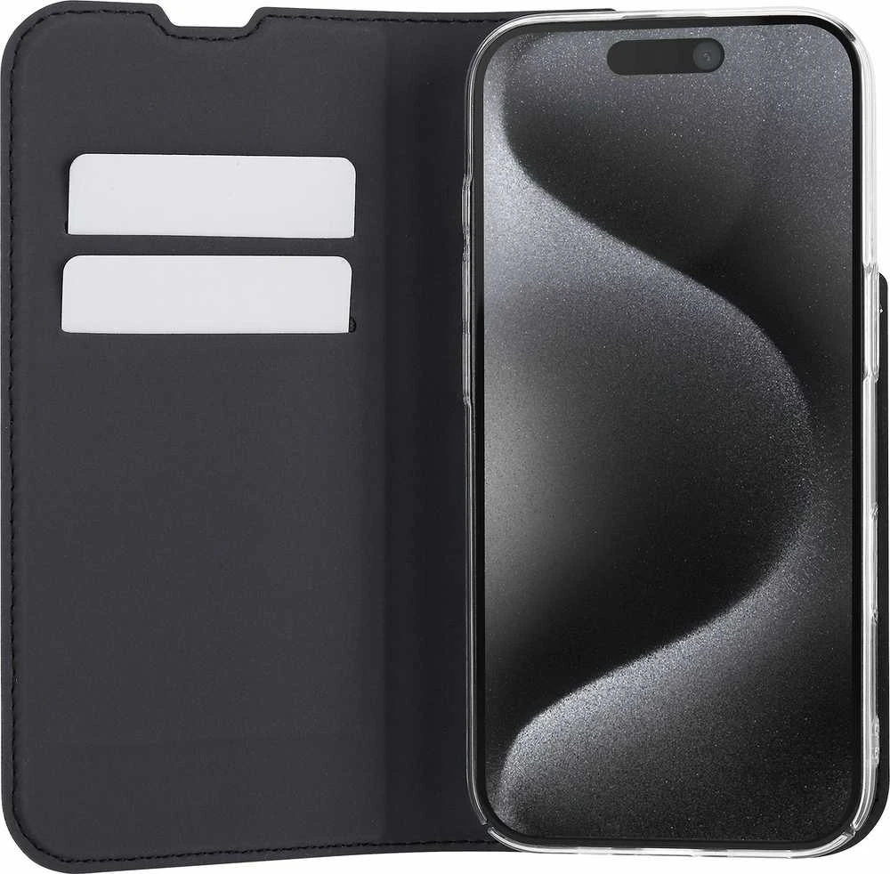 Dėklas Palmolive FoneKit BookCase -suojakotelo, iPhone 16 Pro, musta