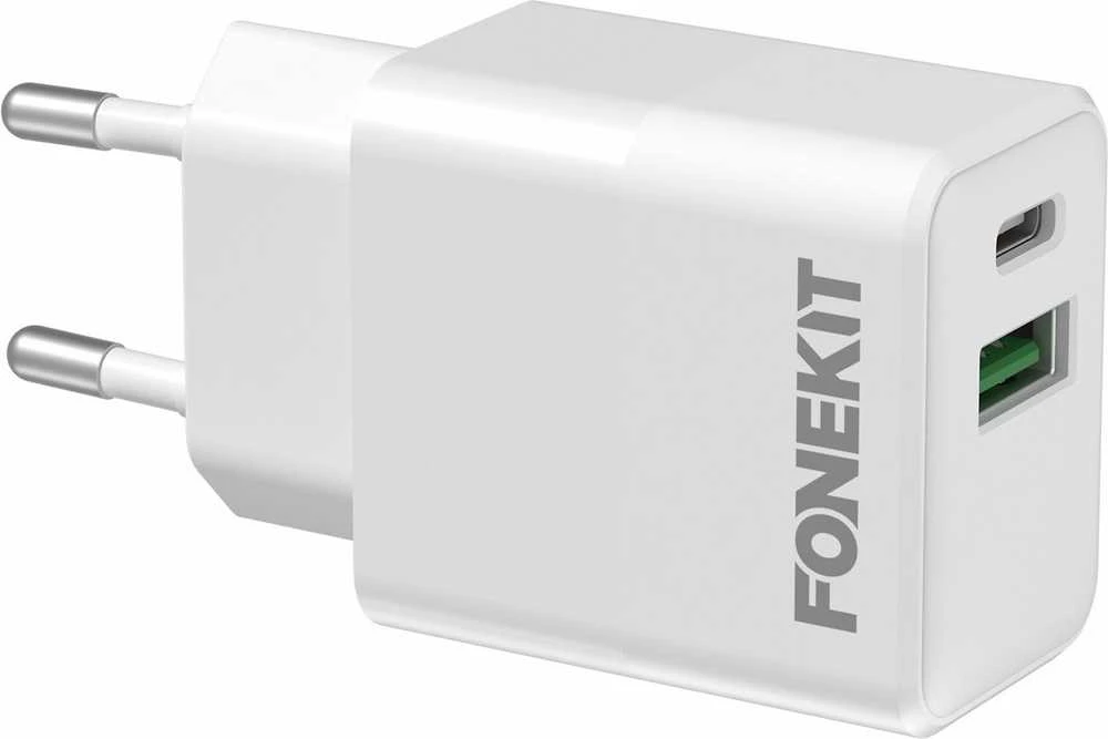 FoneKit 20W sieninis įkroviklis su dviguba jungtimi