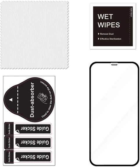 FoneKit Full Cover -panssarilasi, iPhone 12 / 12 Pro, musta