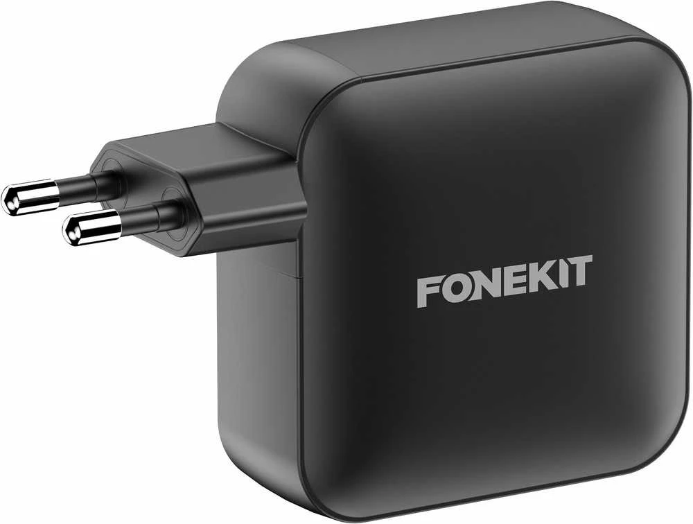 FoneKit GaN PD 165 W pikalaturi, 3 × USB-C + USB-A, musta