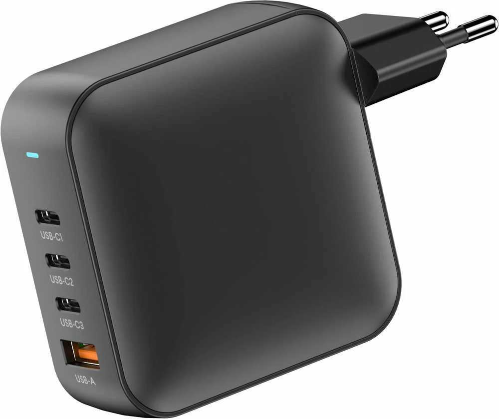 FoneKit GaN PD 165 W pikalaturi, 3 × USB-C + USB-A, musta