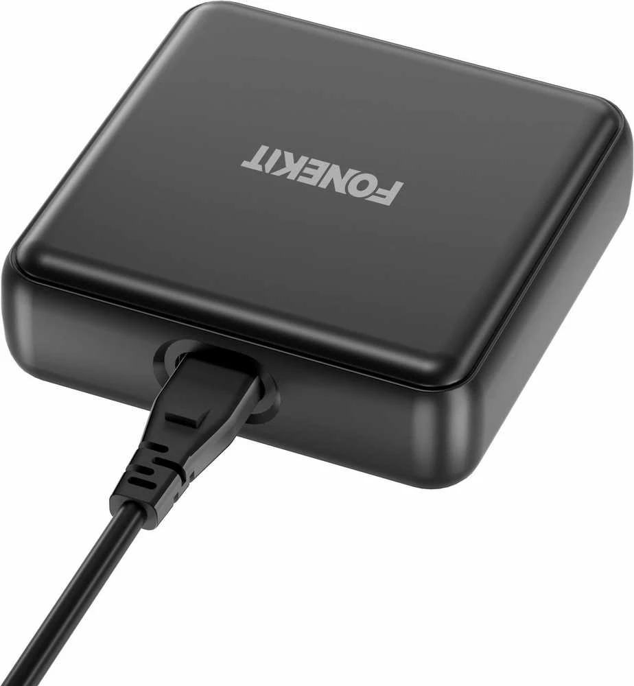 FoneKit GaN PD 200 W pikalaturi, 5 × USB-C + USB-A, musta