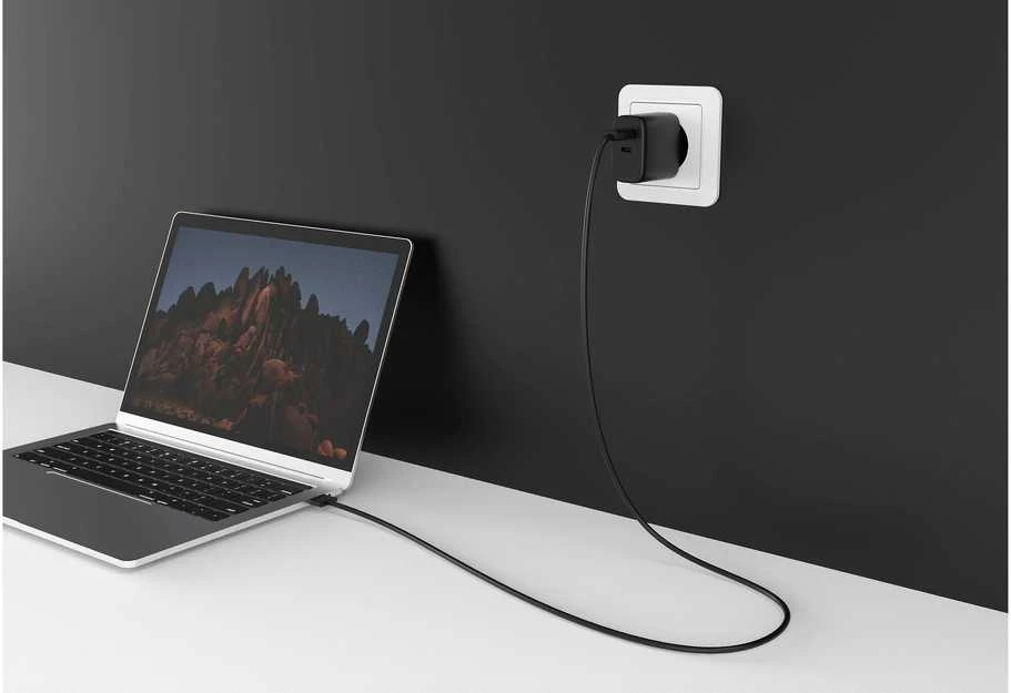 FoneKit GaN PD 65 W pikalaturi, 2 × USB-C, musta