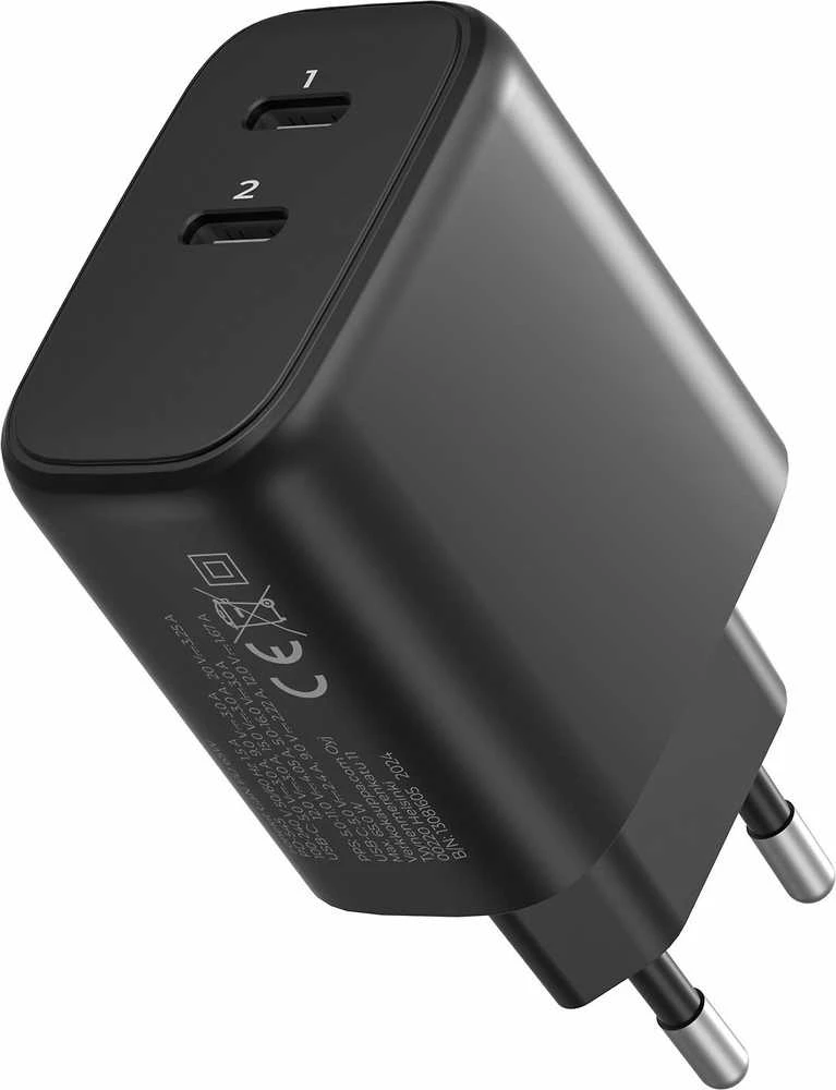 FoneKit GaN PD 65 W pikalaturi, 2 × USB-C, musta