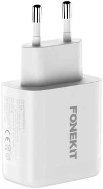 FoneKit GaN PD 65 W pikalaturi, USB-C, valkoinen