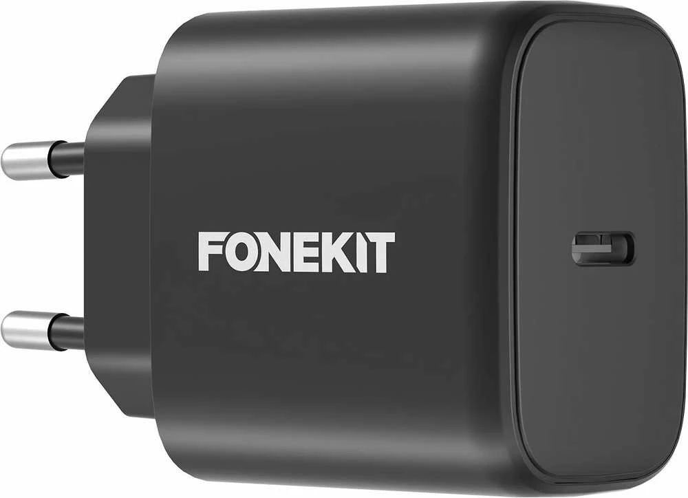 FoneKit GaN PD 65 W pikalaturi, USB-C, musta