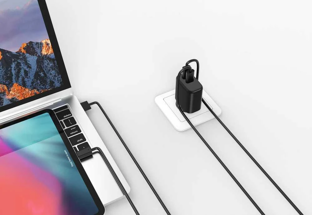 FoneKit GaN PD 65 W pikalaturi, 2 × USB-C, musta