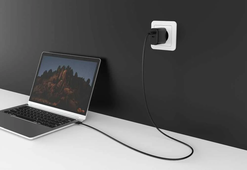 FoneKit GaN PD 65 W pikalaturi, 2 × USB-C, musta