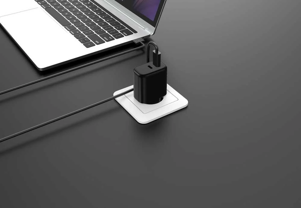 FoneKit GaN PD 65 W pikalaturi, 2 × USB-C, musta