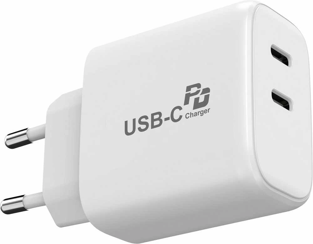 FoneKit GaN PD 65 W pikalaturi, 2 × USB-C, valkoinen