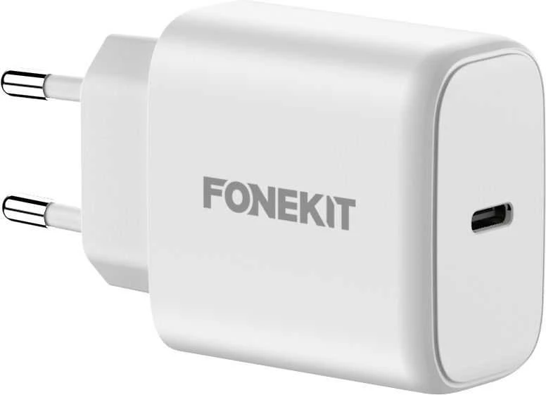 FoneKit GaN PD 65 W pikalaturi, USB-C, valkoinen