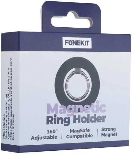 FoneKit MagSafe-yhteensopiva puhelinpidike ja jalusta, musta