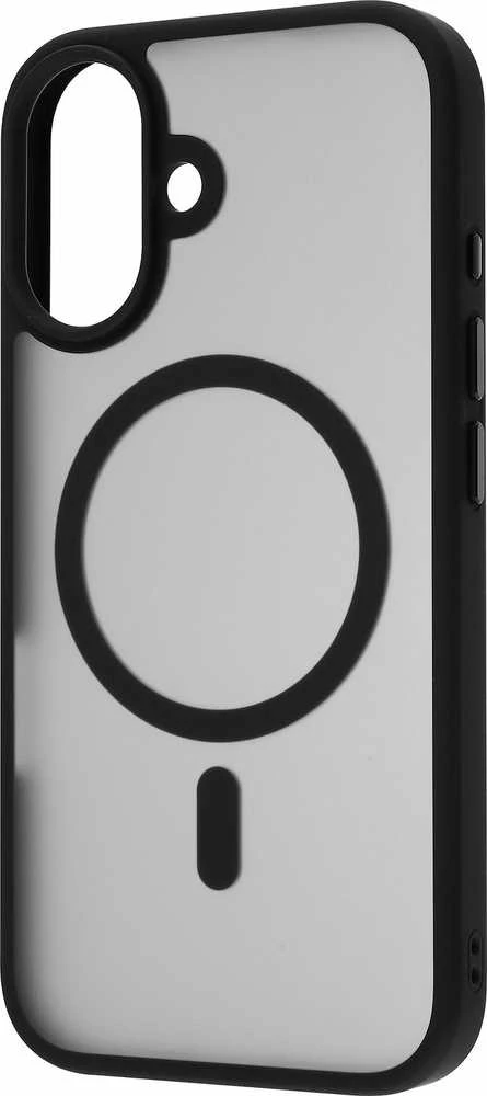 Dėklas FoneKit MagSafe Soft Touch -suojakuori, iPhone 16, musta/harmaa