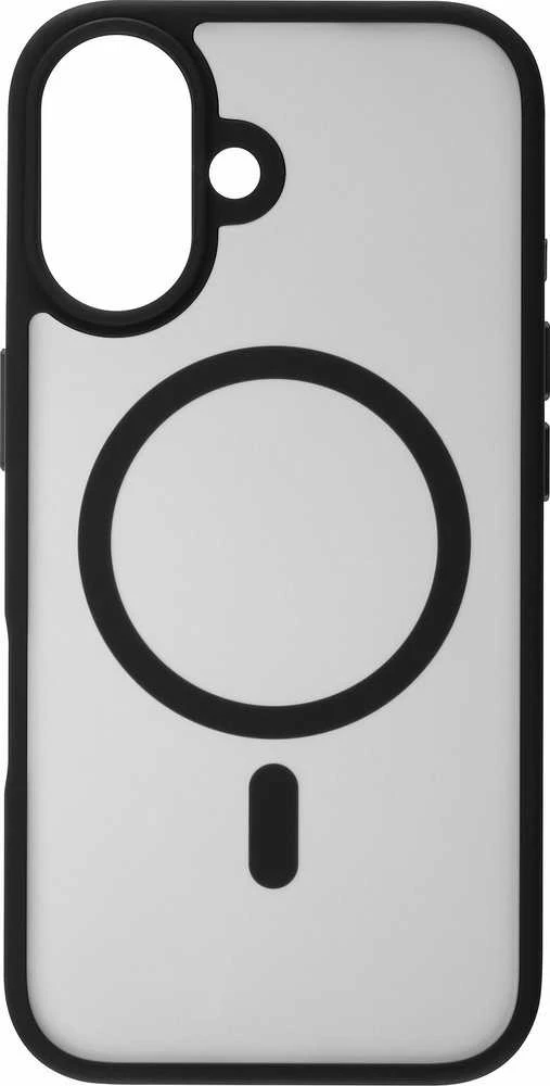 Dėklas FoneKit MagSafe Soft Touch -suojakuori, iPhone 16, musta/harmaa