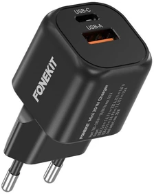 FoneKit 20W sieninis įkroviklis su dviem jungtimis