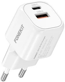 FoneKit Mini 20W įkroviklis su USB-C ir USB-A jungtimis
