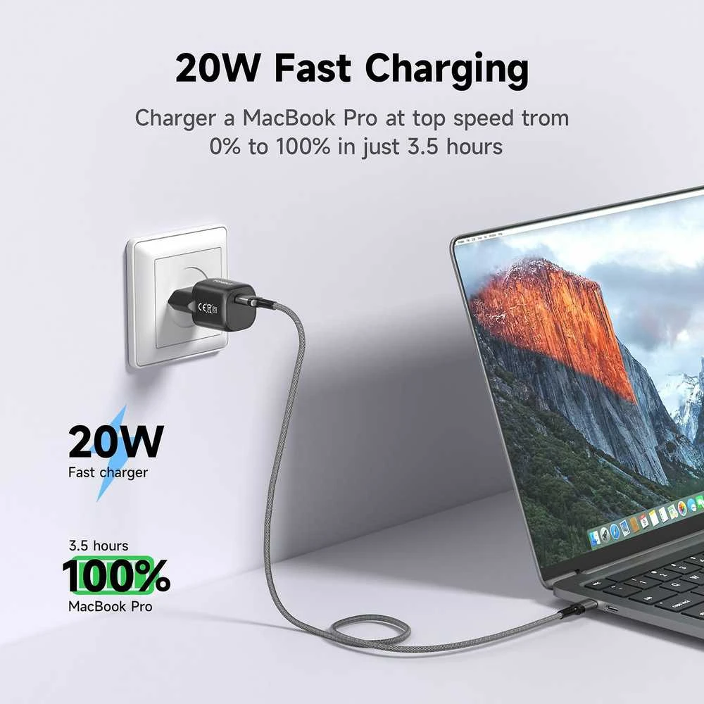 FoneKit Mini 20 W pikalaturi, USB-C, musta
