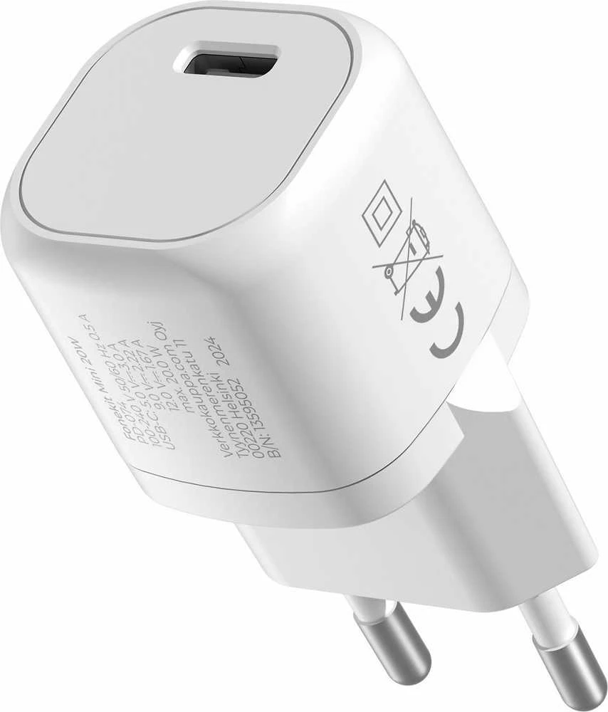 FoneKit Mini 20 W pikalaturi, USB-C, valkoinen