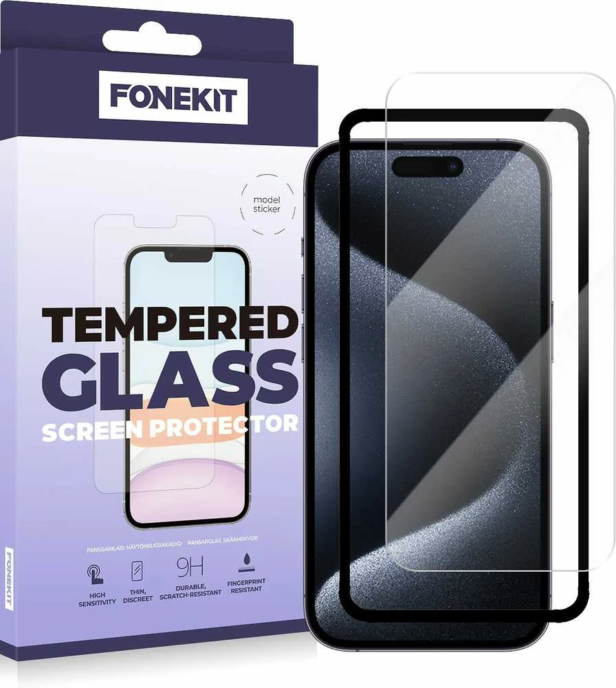 „FoneKit“ grūdintas stiklas, skirtas „iPhone 15 Pro Max“ / „15 Plus“