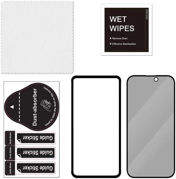FoneKit Privacy+ Full Cover grūdintas stiklas, iPhone 16 / 15, juodas