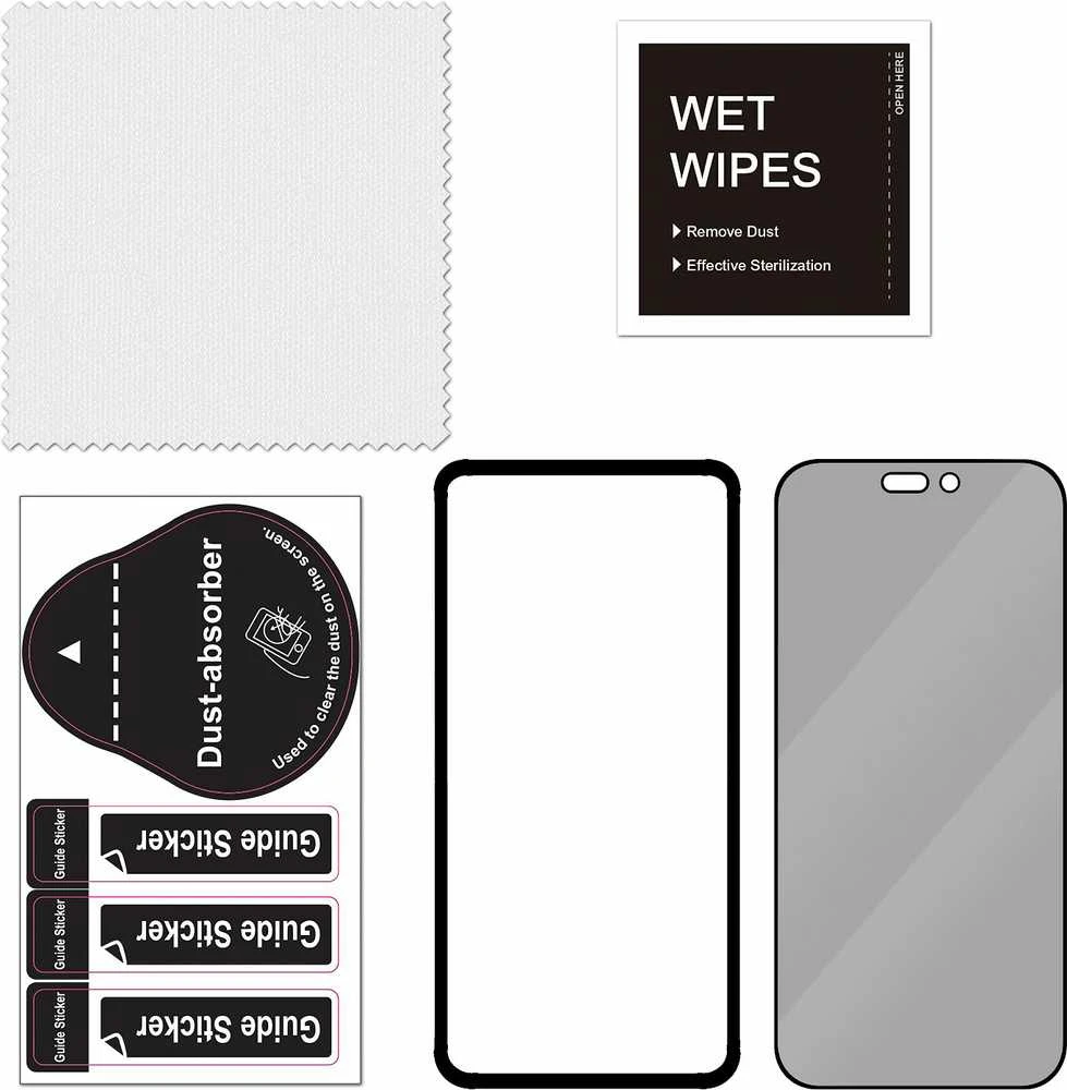 FoneKit Privacy+ viso dangčio grūdintas stiklas, iPhone 16 Pro Max, juodas
