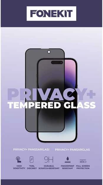 FoneKit Privacy+ viso dangčio grūdintas stiklas, Galaxy S24 Ultra, juodas