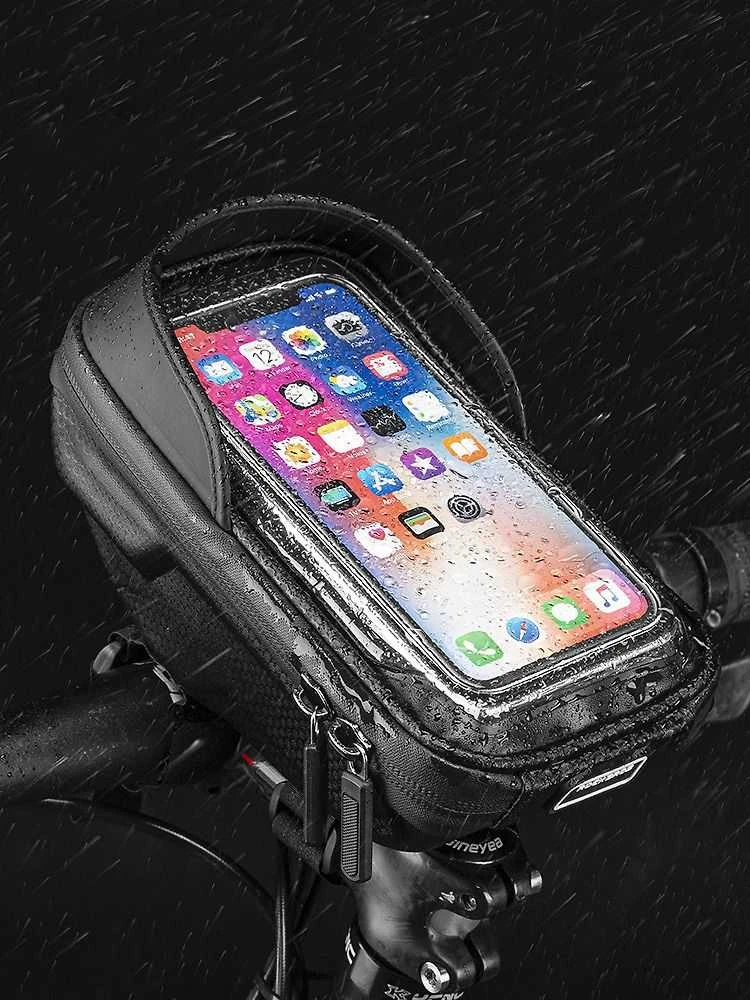FoneKit-puhelinlaukku pyörän ohjaustankoon, musta