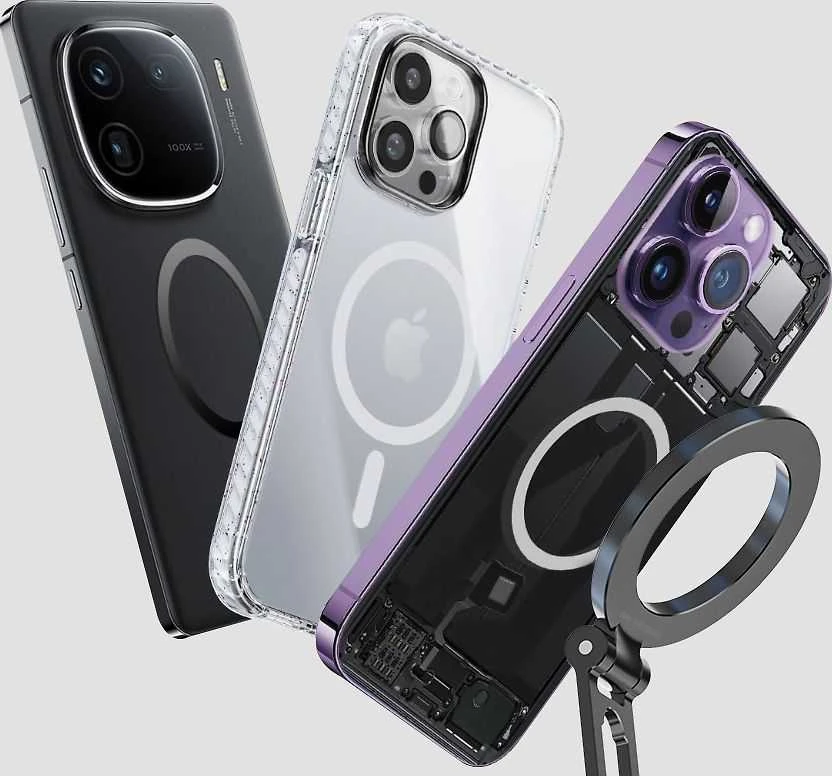„FoneKit“ sulankstomas „Dual Magsafe“ suderinamas telefono laikiklis, juodas