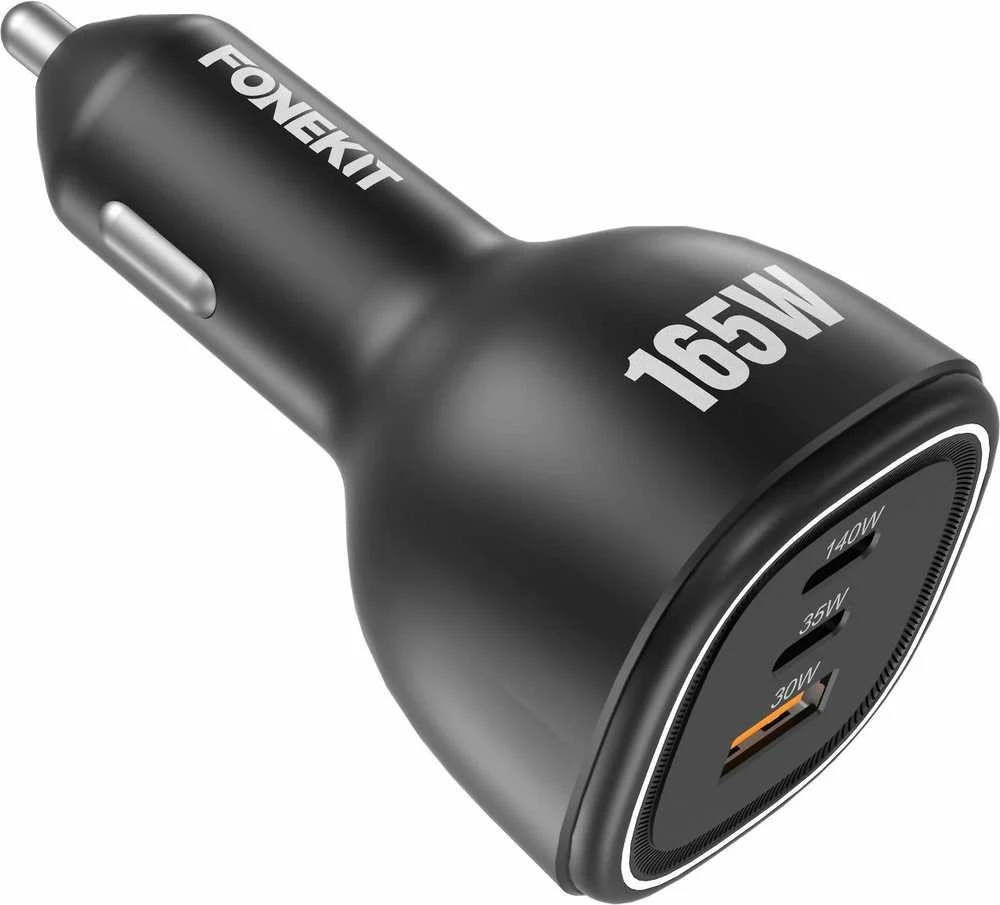 FoneKit Travel 165W, 2 x USB-C + USB-A -autolaturi