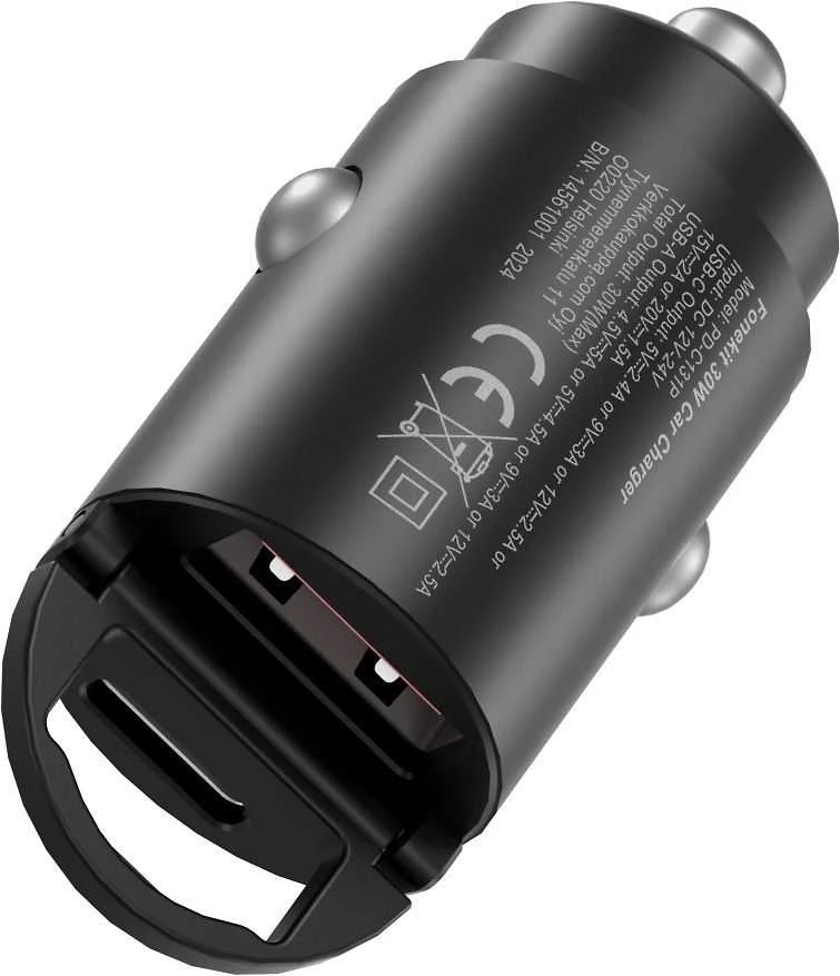 FoneKit Travel PD 30W, USB-A + USB-C -automatika