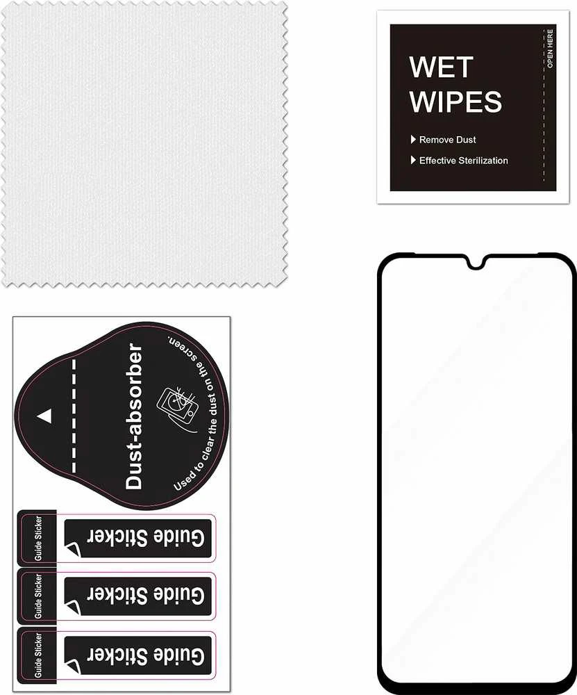 FoneKit viso dangčio grūdintas stiklas, Samsung Galaxy A15, juodas