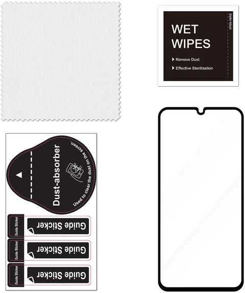 FoneKit viso dangčio grūdintas stiklas, Samsung Galaxy A25, juodas
