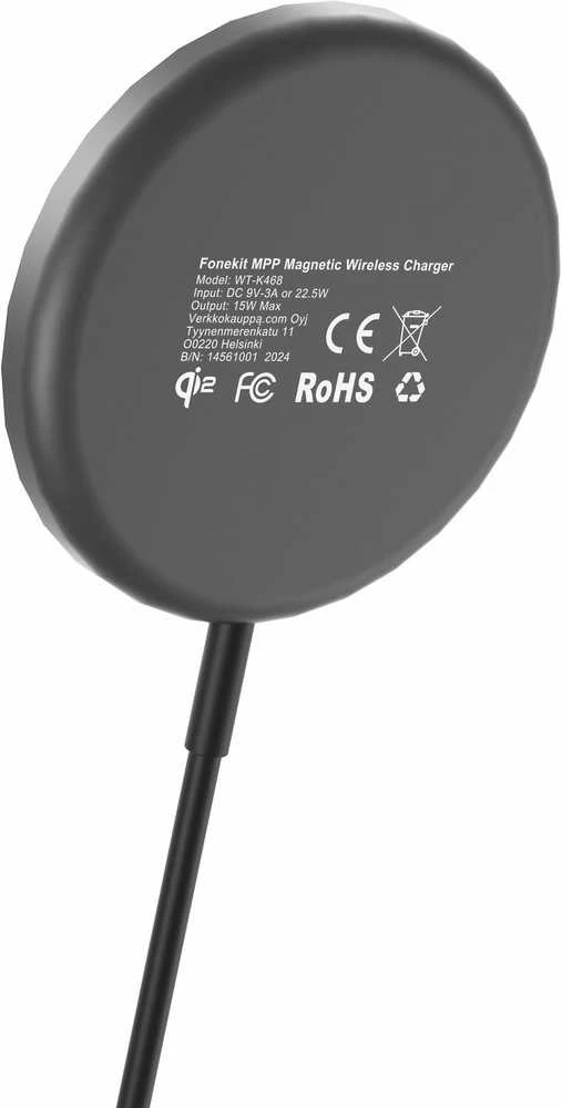 Black Point FoneKit WP-15Q2 -langaton Qi2-latausalusta magneetilla, musta