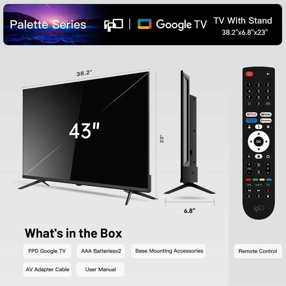 FPD 43 G900 – 4K LED „Google“ televizorius