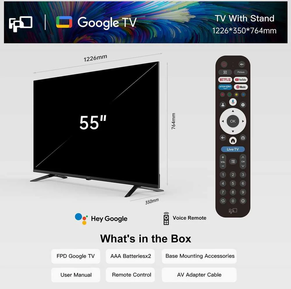 FPD 55 G900 – 4K LED „Google“ televizorius