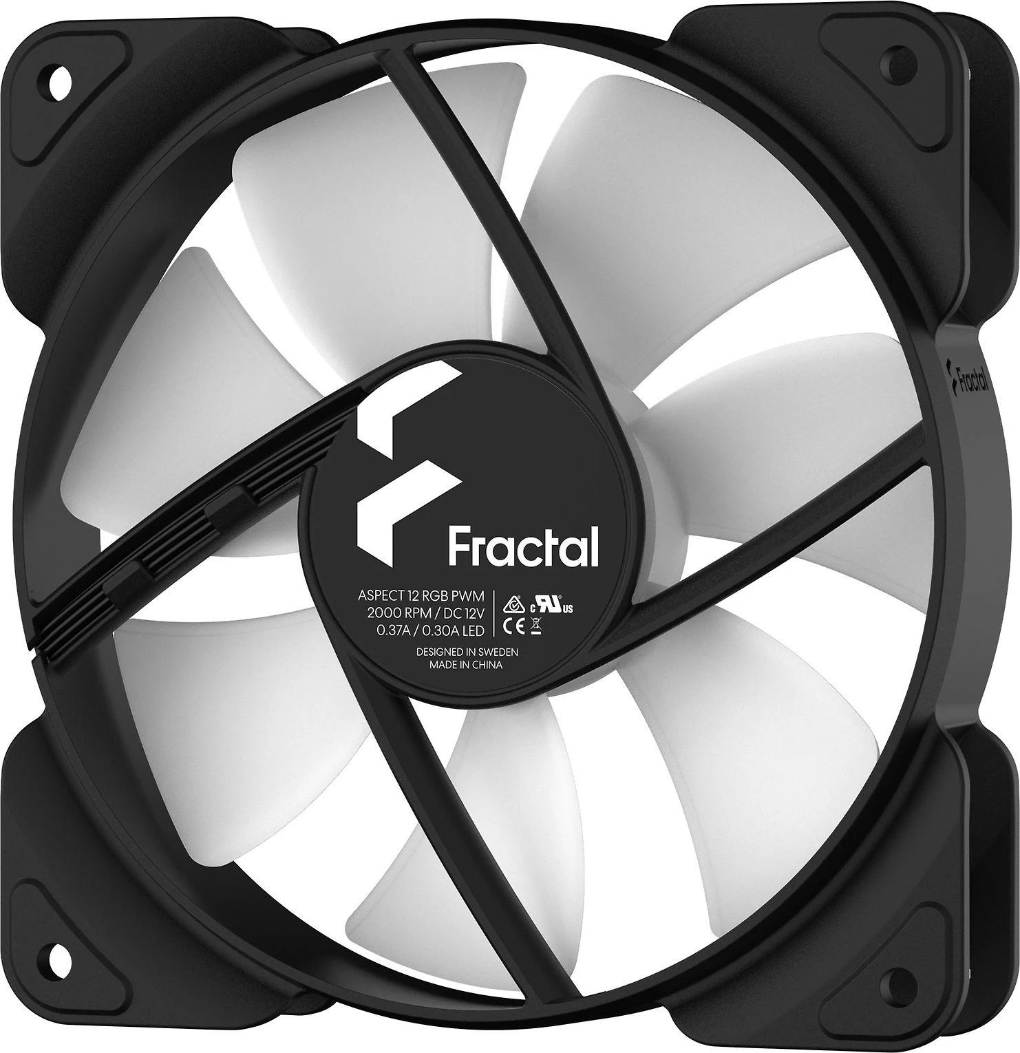 Fractal Design Fraktalų dizainas | 12 aspektas RGB PWM | Juodas | Korpuso ventiliatorius