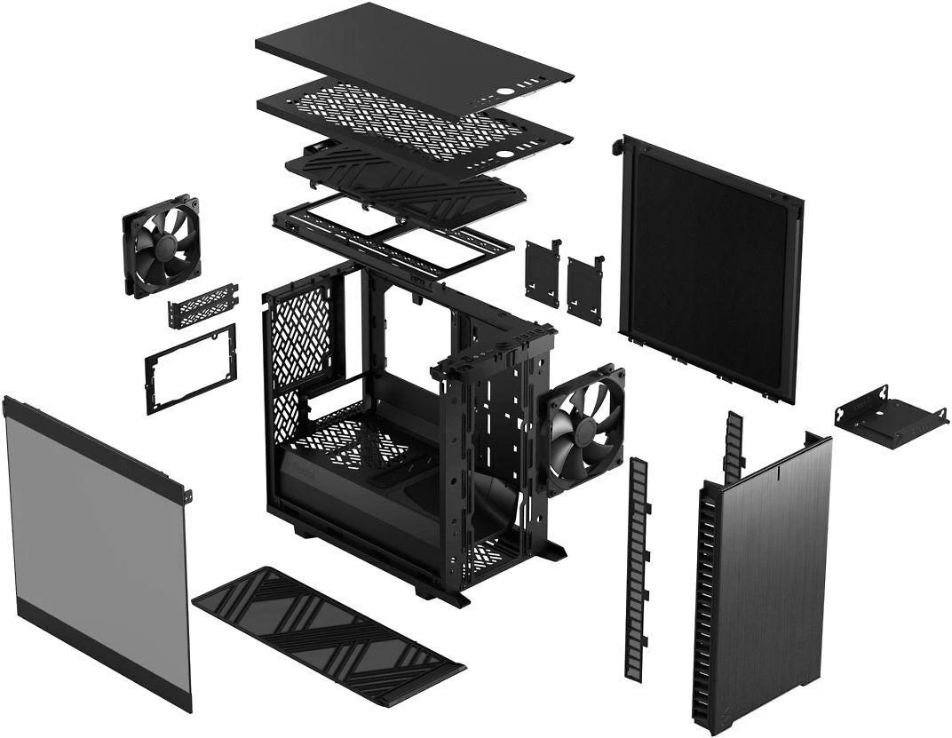 „Fractal Design“ | „Define 7 Nano“ | Šoninis langas | Juodas TG Light Tint | Mini ITX, Mini-DTX | ATX