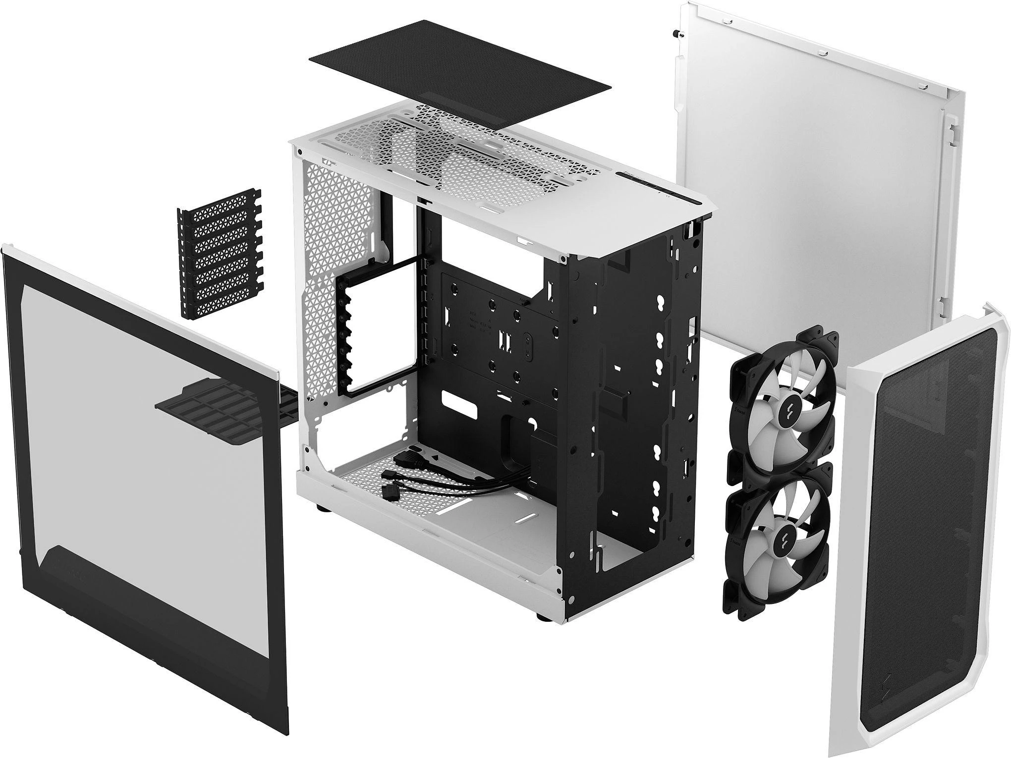 „Fractal Design“ | „Focus 2“ | Šoninis langas | RGB Baltas TG skaidraus atspalvio | Midi bokštas | ATX