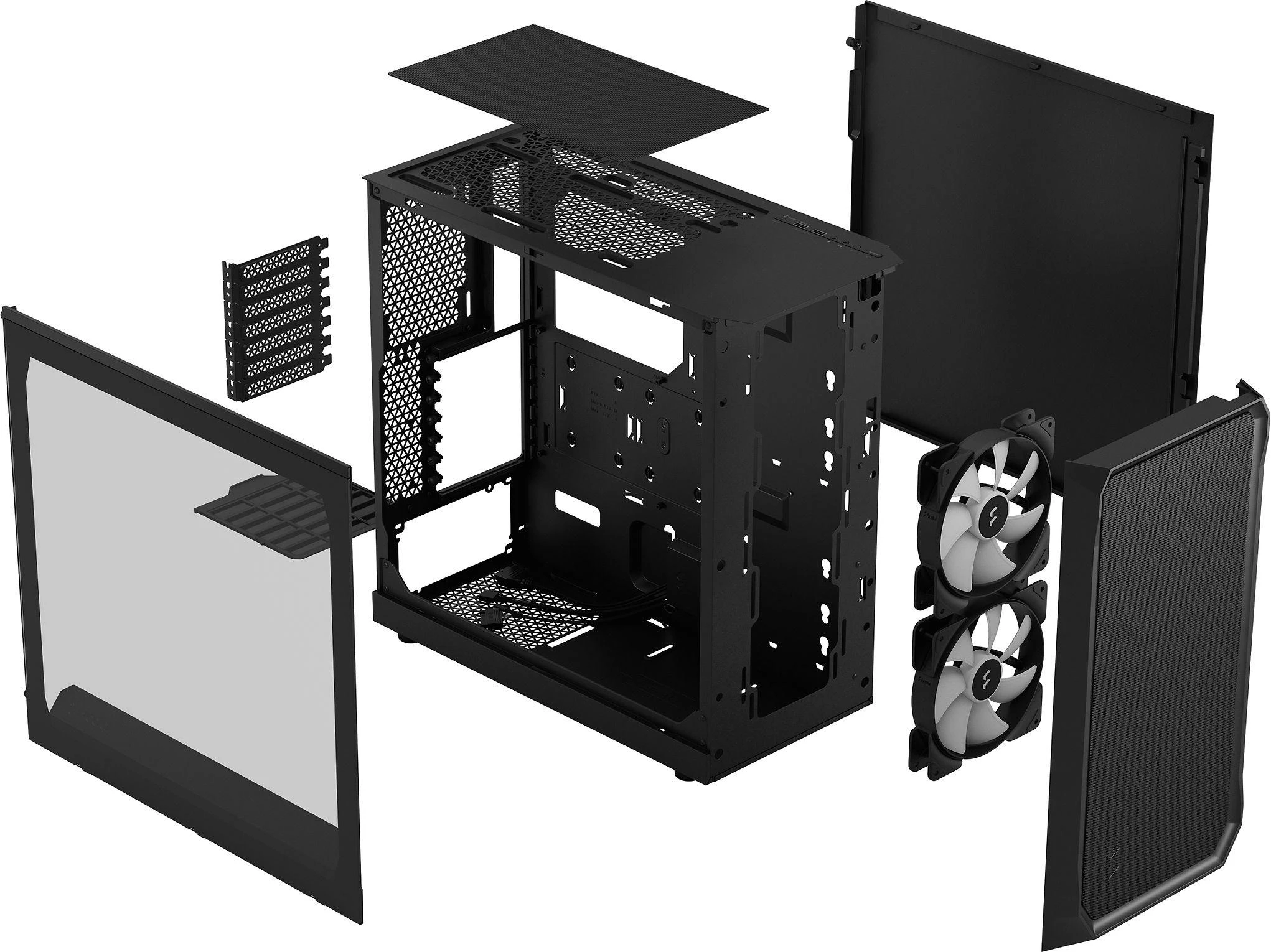 „Fractal Design“ | „Focus 2“ | Šoninis langas | RGB Juodas TG skaidraus atspalvio | Midi bokštas | ATX