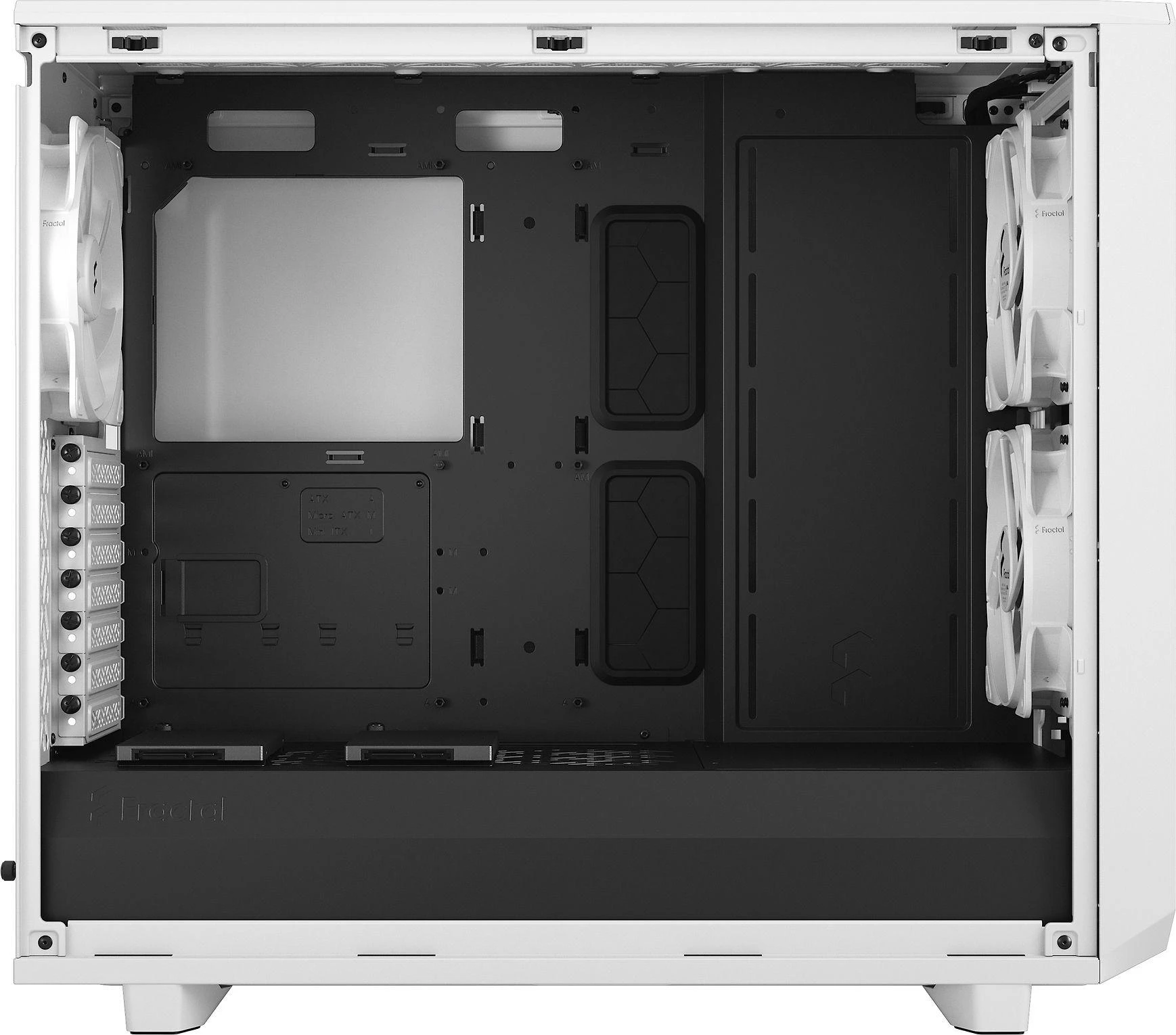 Fractal Design Fraktalų dizainas | Meshify 2 Lite TG Clear | Šoninis langas | Baltas | E-ATX | Įtrauktas maitinimo šaltinis Nr. | ATX