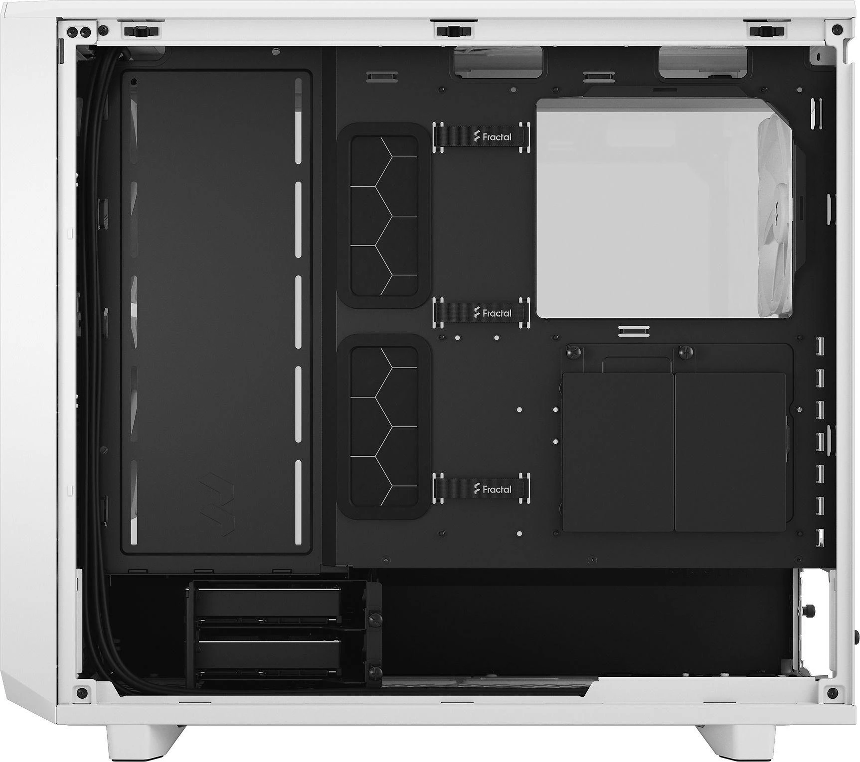 Fractal Design Fraktalų dizainas | Meshify 2 Lite TG Clear | Šoninis langas | Baltas | E-ATX | Įtrauktas maitinimo šaltinis Nr. | ATX