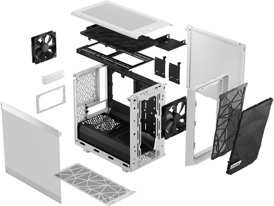 „Fractal Design“ | „Meshify 2 Nano“ | Šoninis langas | Baltas TG skaidrus atspalvis | ITX | ATX