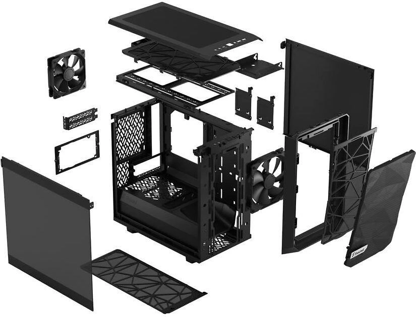 „Fractal Design“ | „Meshify 2 Nano“ | Šoninis langas | Juodas TG, tamsus atspalvis | ITX | ATX